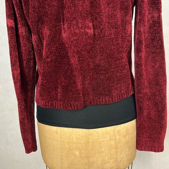 Vtg Bushwacker Button Front Cardigan Sz Medium Burgundy Long Sleeve Collar - Picture 6 of 9